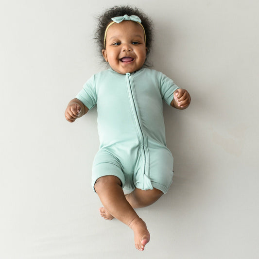 Kyte Baby Zippered Shortall Romper Sage