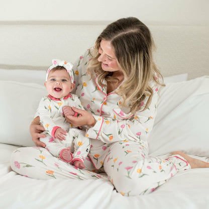 Kyte Baby Zippered Romper in Tulip
