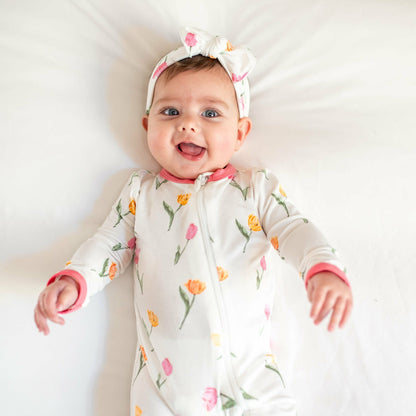 Kyte Baby Zippered Romper in Tulip