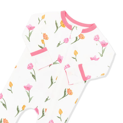Kyte Baby Zippered Romper in Tulip