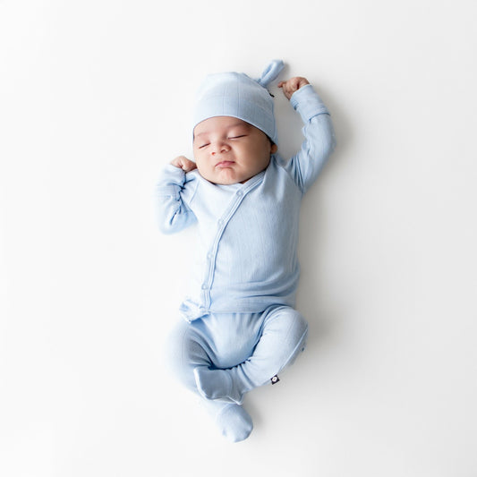 Kyte Baby Pointelle Take Me Home Set with Cap in Breeze