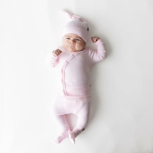 Kyte Baby Pointelle Take Me Home Set with Cap in Sakura