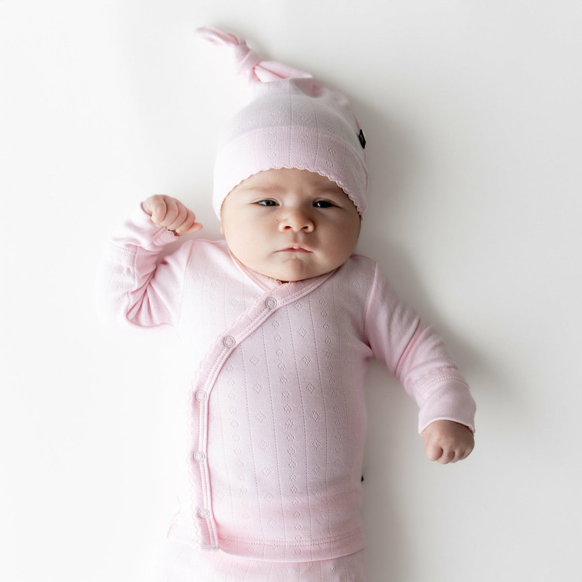 Kyte Baby Pointelle Take Me Home Set with Cap in Sakura