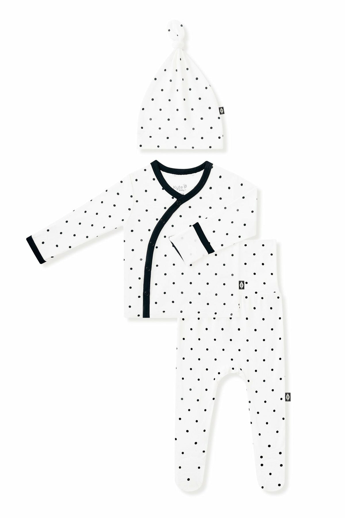 Kyte Baby Take Me Home Set with Cap in Midnight Polka Dot