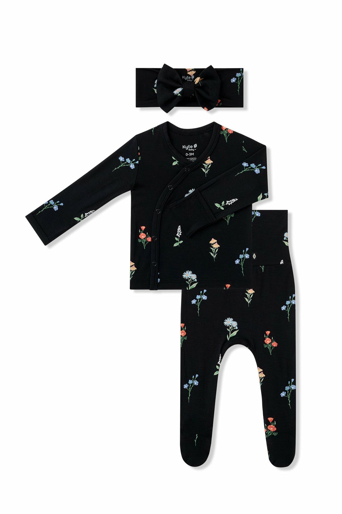 Kyte Baby Take Me Home Set with Bow in Midnight Wildflower