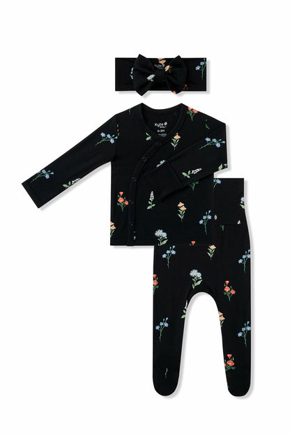 Kyte Baby Take Me Home Set with Bow in Midnight Wildflower