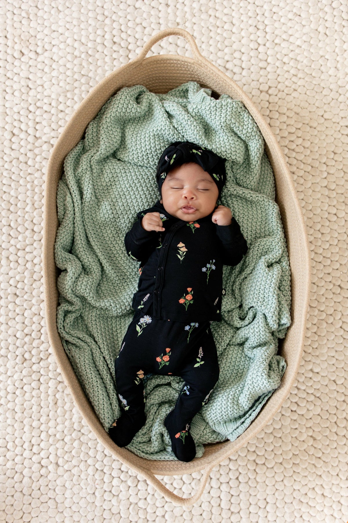 Kyte Baby Take Me Home Set with Bow in Midnight Wildflower