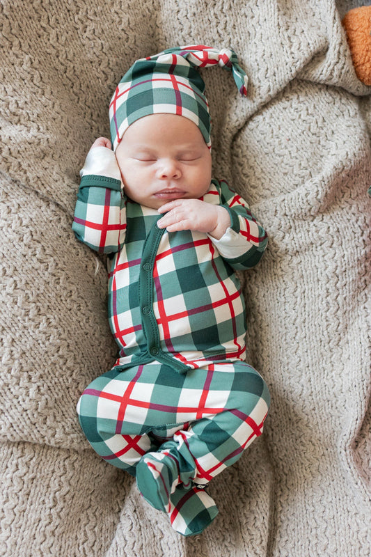 Kyte Baby Take Me Home Set with Cap in Holiday Plaid