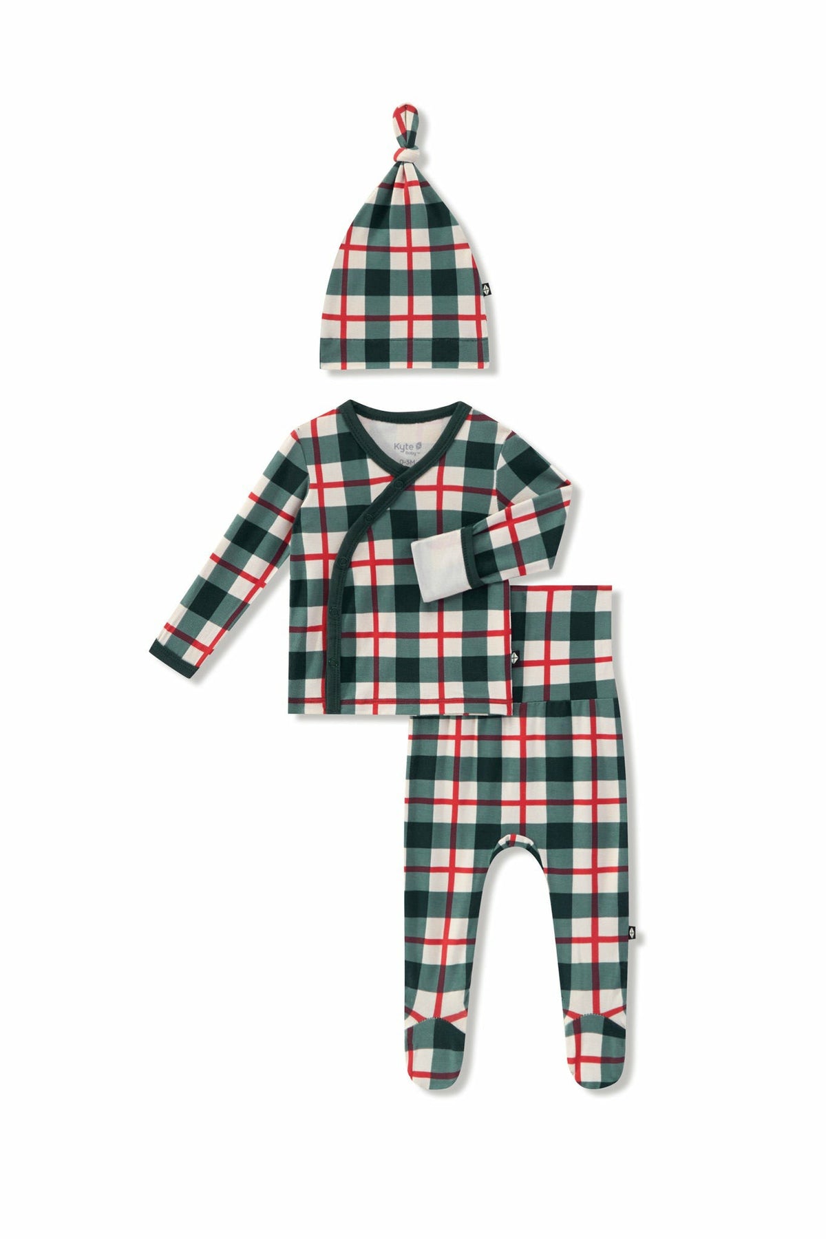 Kyte Baby Take Me Home Set with Cap in Holiday Plaid