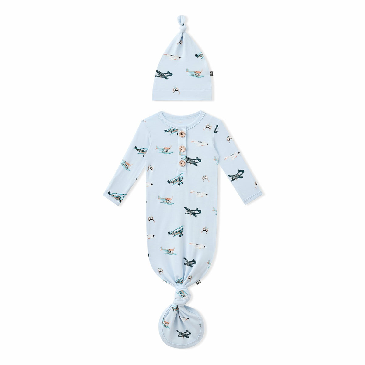 Kyte Baby Knotted Day Gown with Hat Set in Take Off