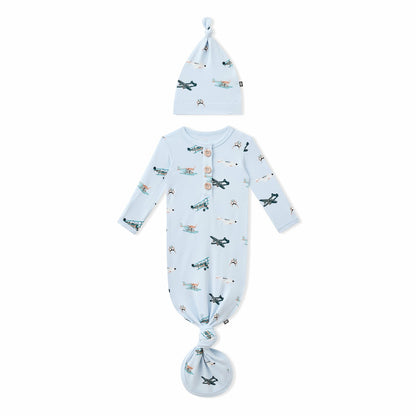 Kyte Baby Knotted Day Gown with Hat Set in Take Off
