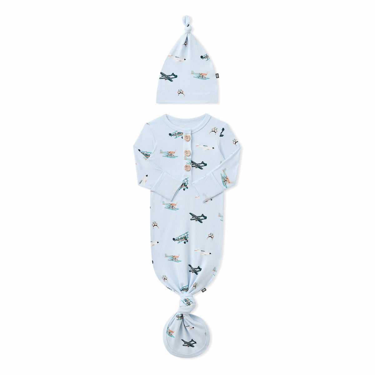 Kyte Baby Knotted Day Gown with Hat Set in Take Off