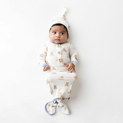 Kyte Baby Knotted Day Gown with Hat Set in Teddy Bear