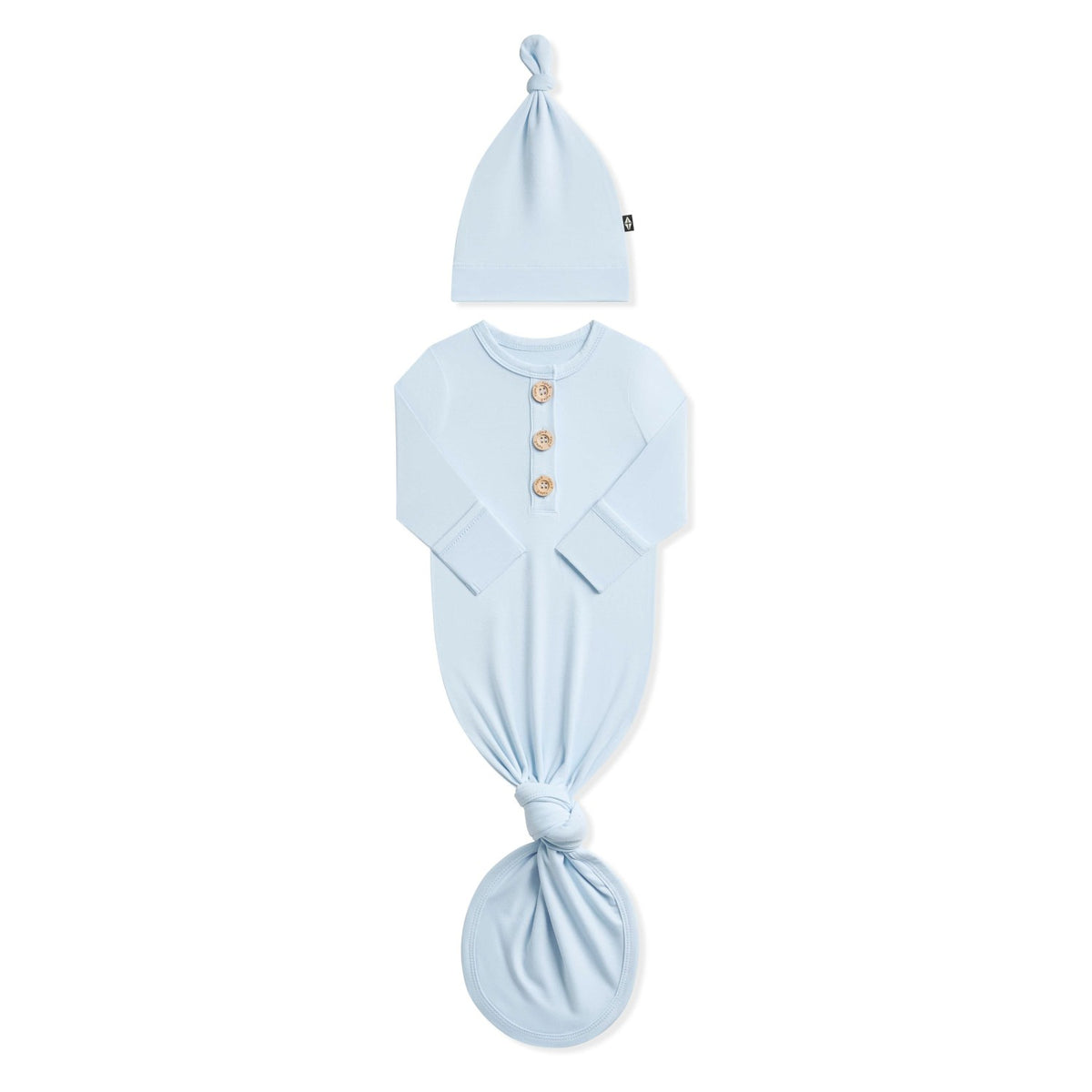 Kyte Baby Knotted Day Gown with Hat Set in Breeze