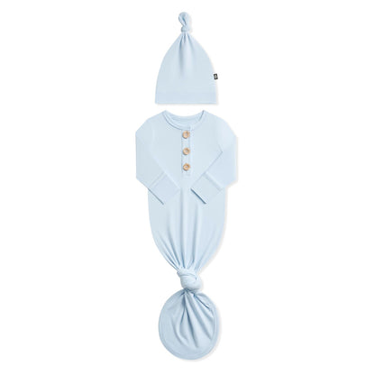 Kyte Baby Knotted Day Gown with Hat Set in Breeze