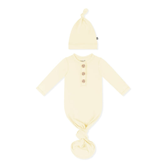 Kyte Baby Knotted Day Gown with Hat Set in Chamomile