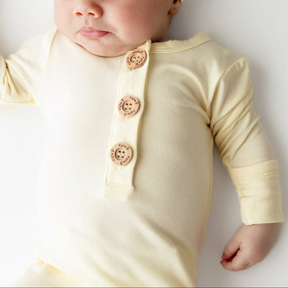 Kyte Baby Knotted Day Gown with Hat Set in Chamomile