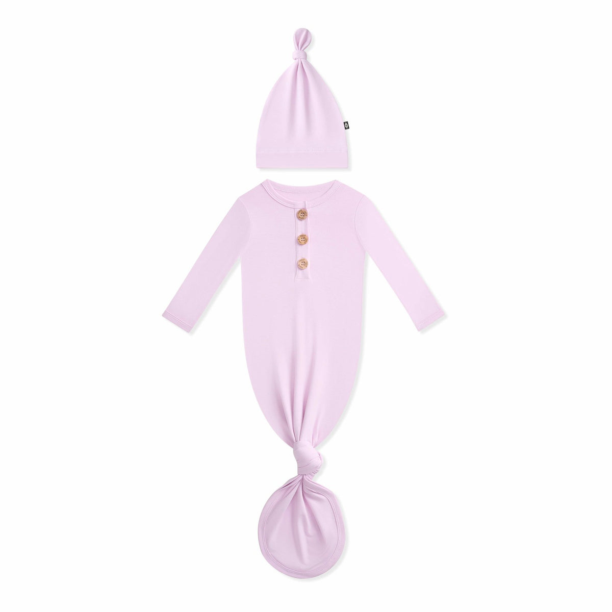 Kyte Baby Knotted Day Gown with Hat Set in Thistle