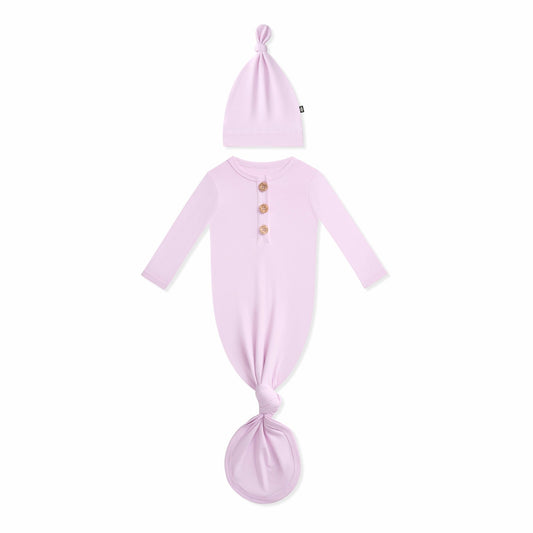 Kyte Baby Knotted Day Gown with Hat Set in Thistle