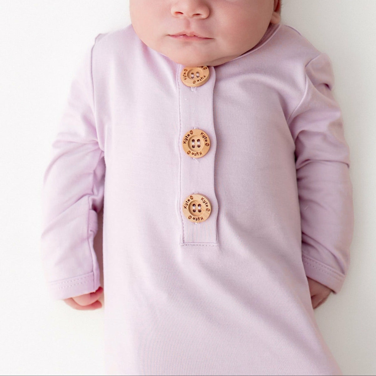 Kyte Baby Knotted Day Gown with Hat Set in Thistle