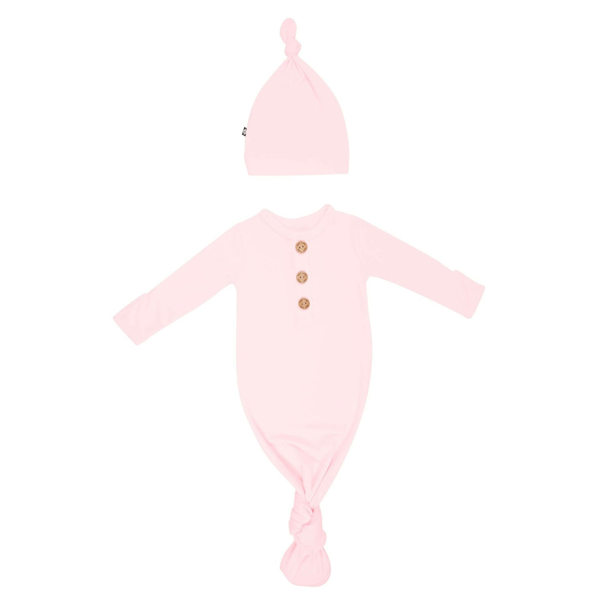 Kyte Baby Knotted Day Gown with Hat Set in Sakura