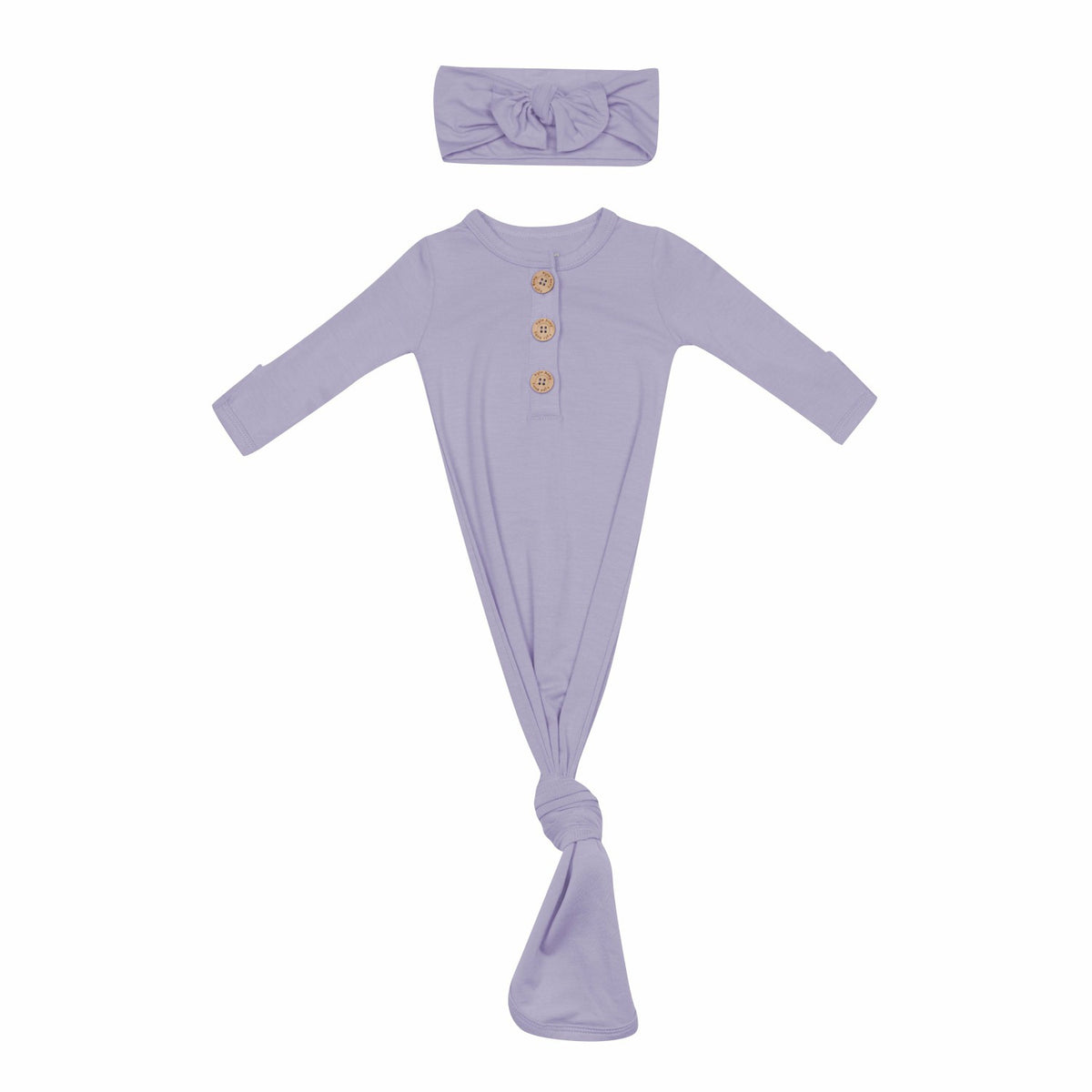 Kyte Baby Taro Knotted Gown Bow Set