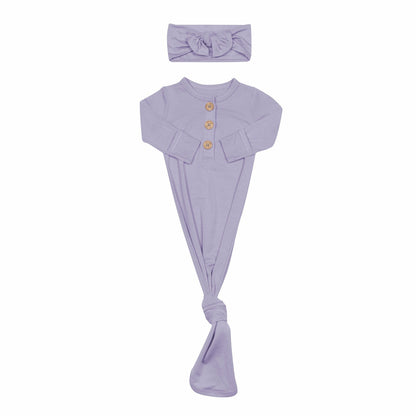 Kyte Baby Taro Knotted Gown Bow Set