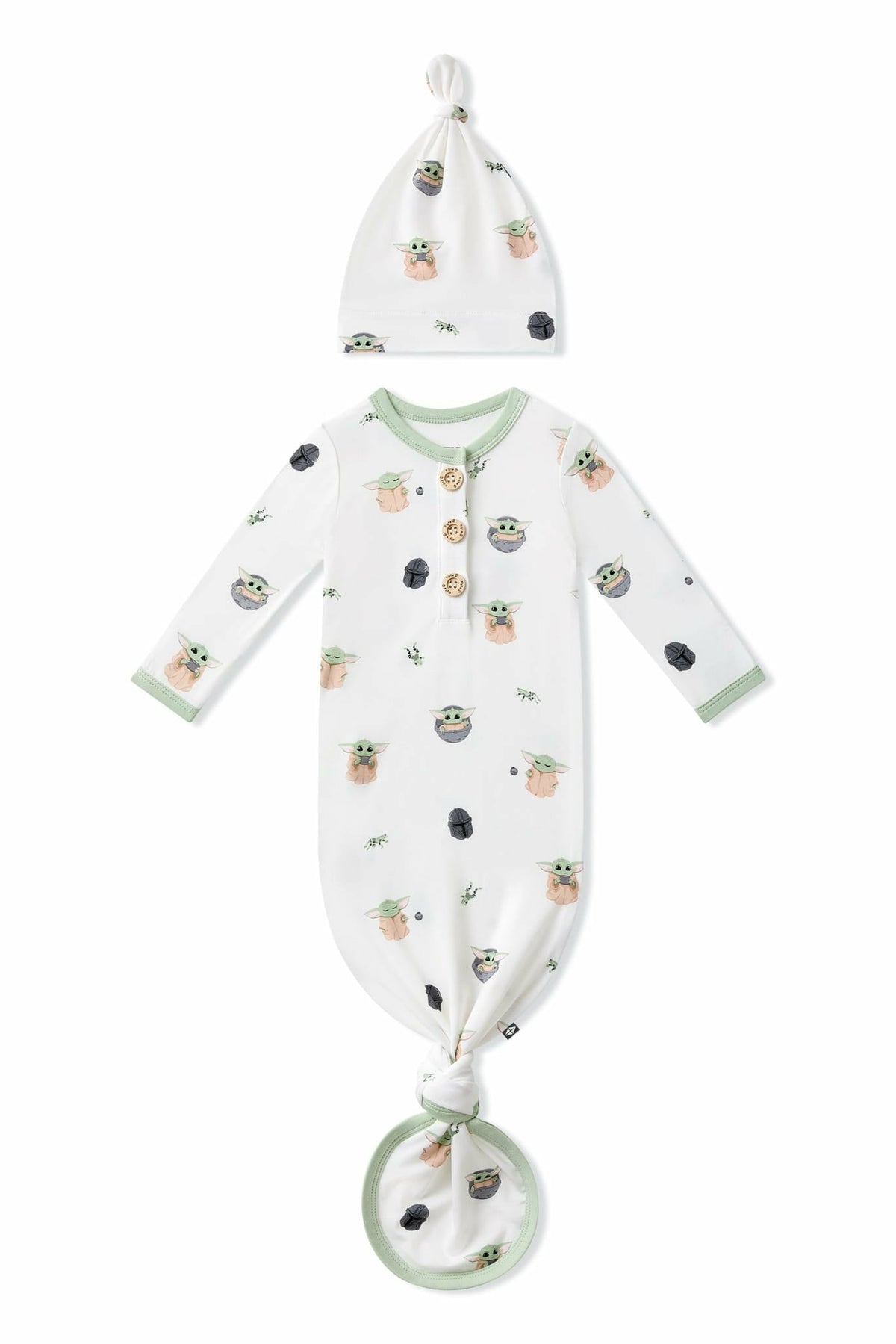 Kyte Baby Knotted Day Gown with Hat Set in Grogu™