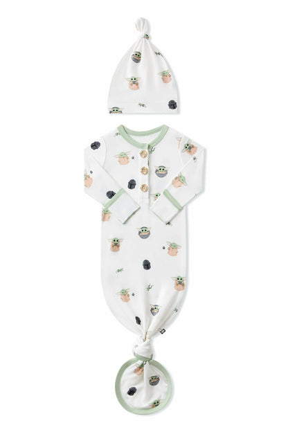 Kyte Baby Knotted Day Gown with Hat Set in Grogu™