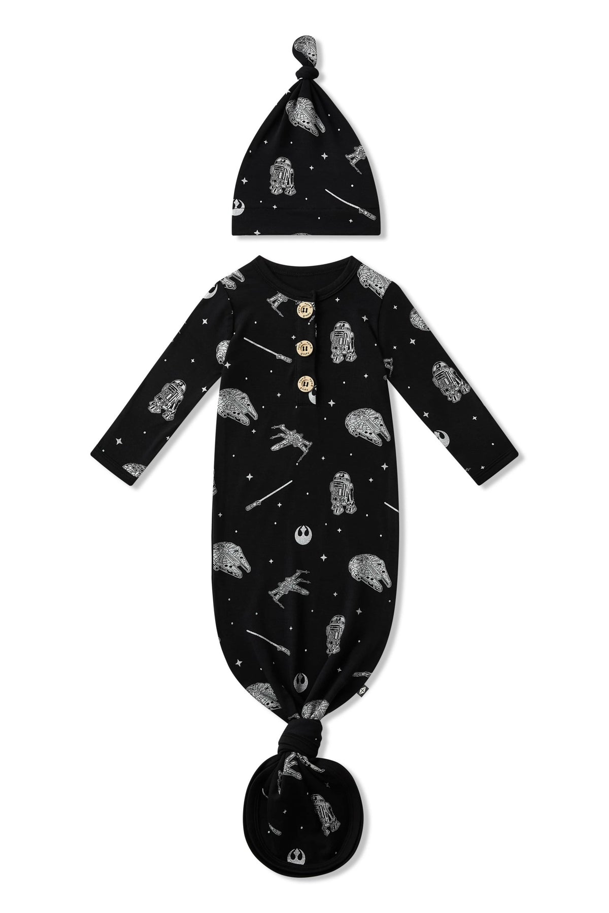Kyte Baby Knotted Day Gown with Hat Set in STAR WARS™