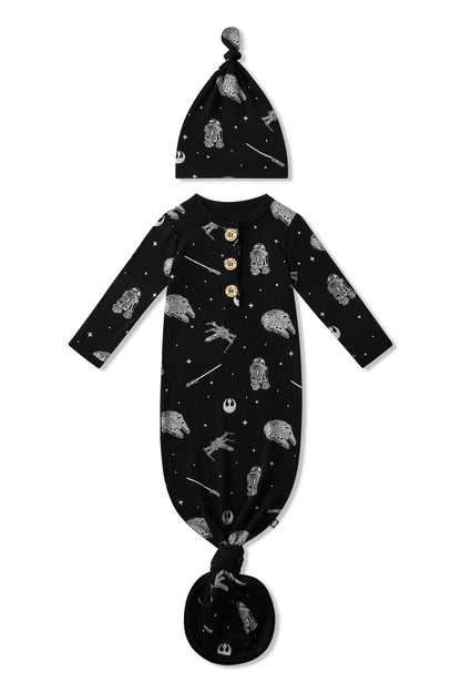 Kyte Baby Knotted Day Gown with Hat Set in STAR WARS™