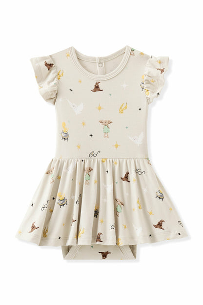 Kyte Baby Twirl Bodysuit Dress in Starry Icon