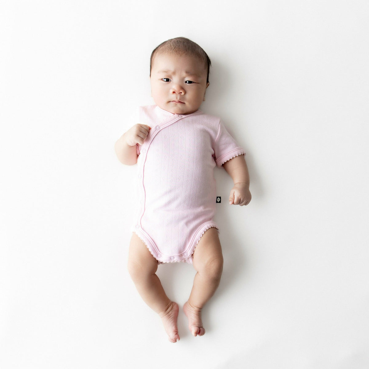 Kyte Baby Pointelle Kimono Bodysuit in Sakura