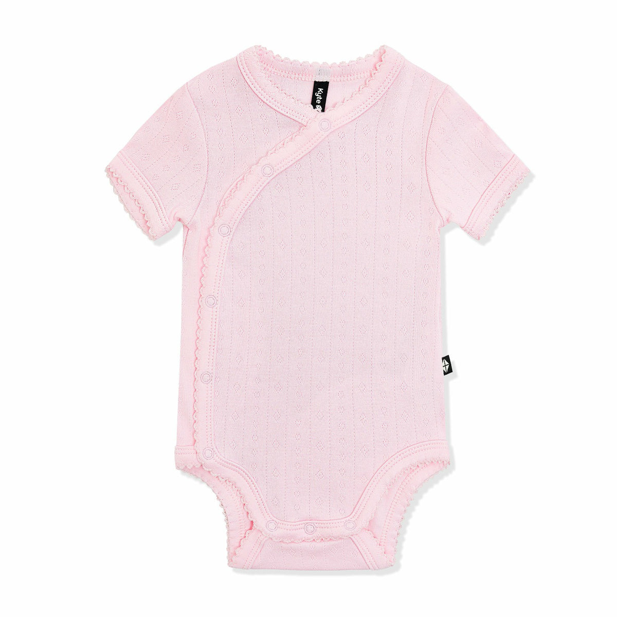 Kyte Baby Pointelle Kimono Bodysuit in Sakura