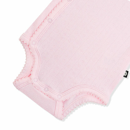Kyte Baby Pointelle Kimono Bodysuit in Sakura