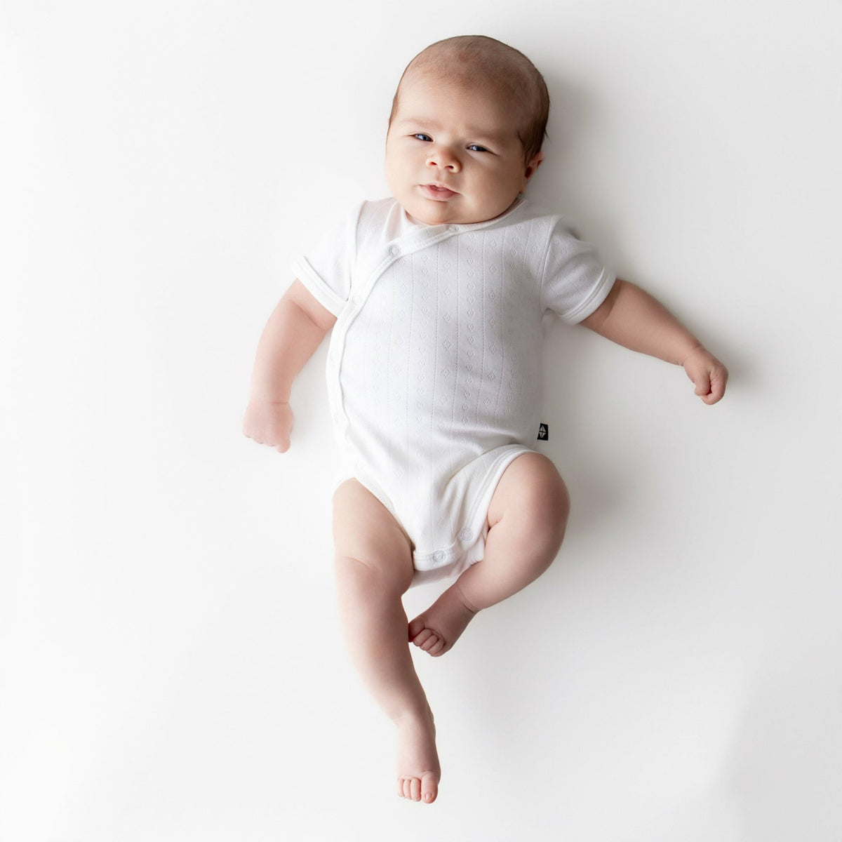 Kyte Baby Pointelle Kimono Bodysuit in Cloud
