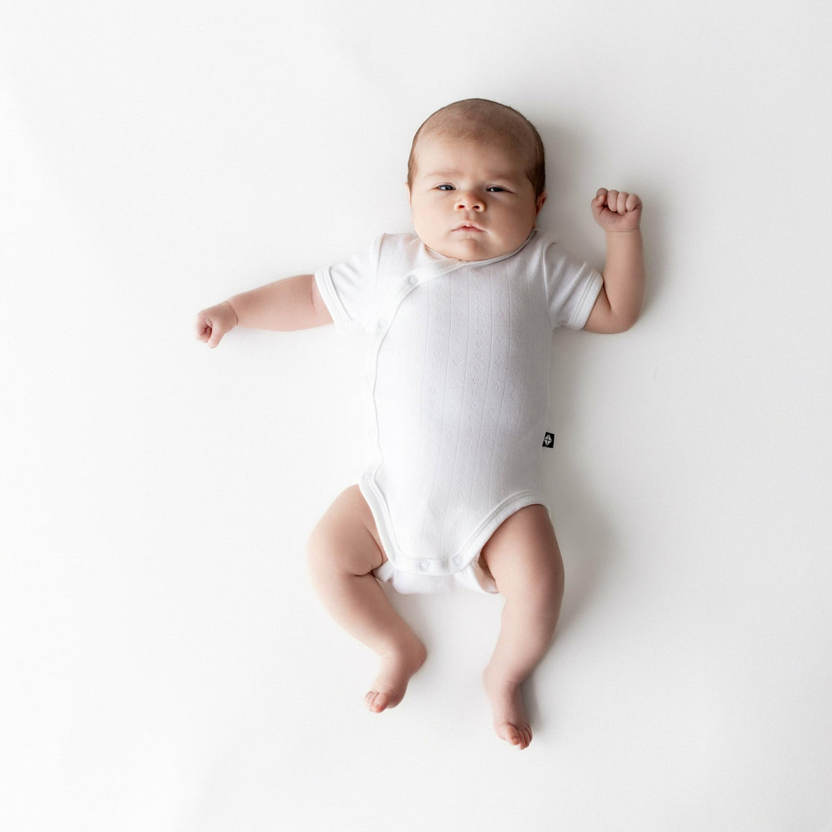 Kyte Baby Pointelle Kimono Bodysuit in Cloud