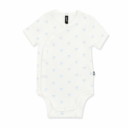Kyte Baby Pointelle Kimono Bodysuit in Sweet Blue Bow
