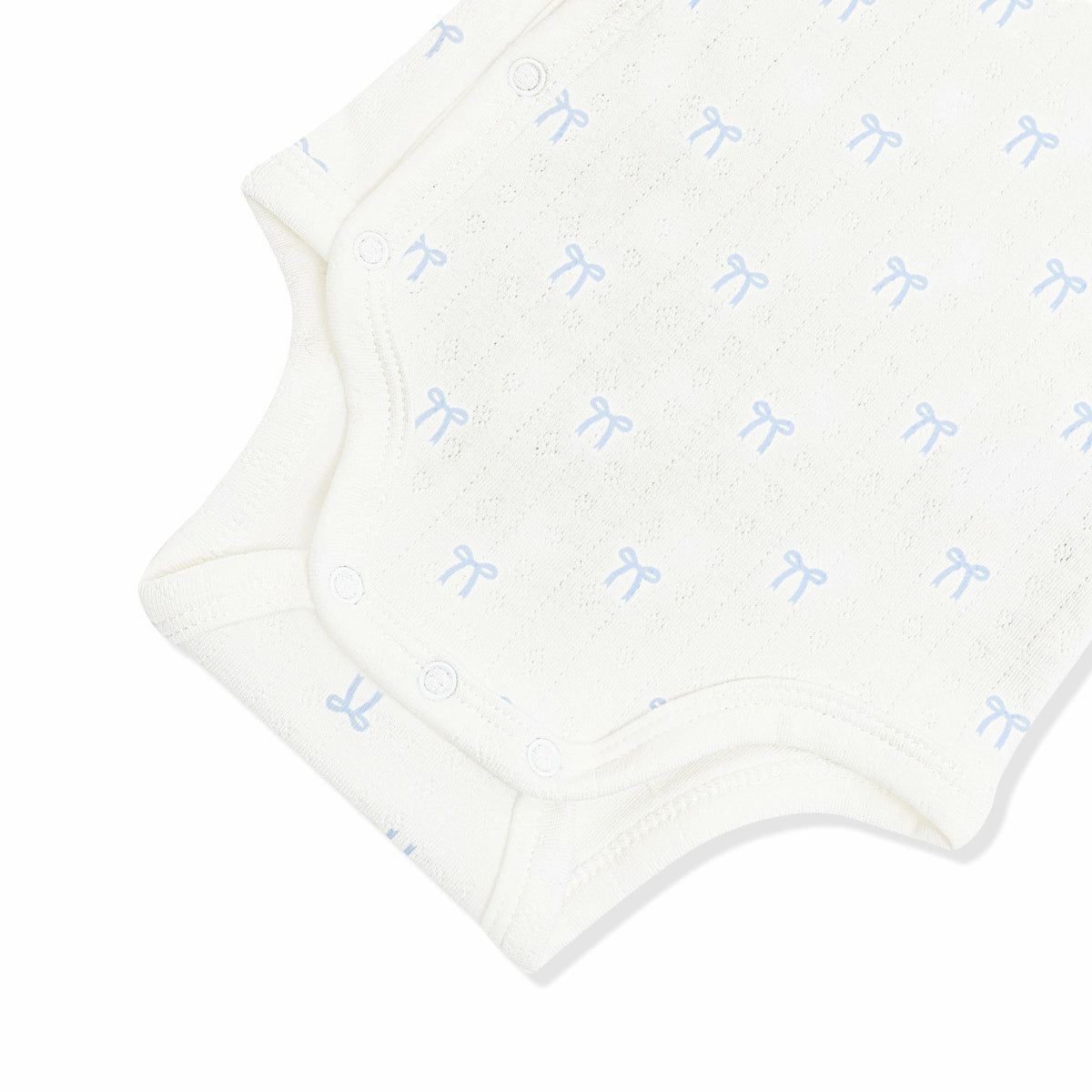 Kyte Baby Pointelle Kimono Bodysuit in Sweet Blue Bow