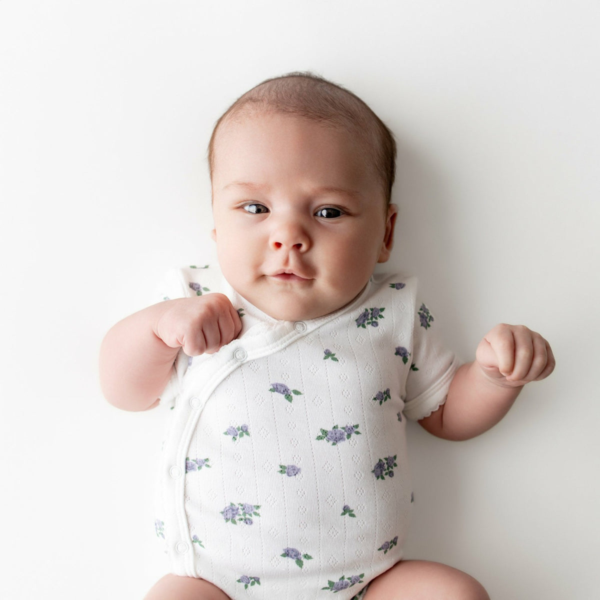 Kyte Baby Pointelle Kimono Bodysuit in Spray Rose