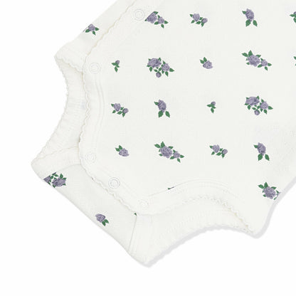 Kyte Baby Pointelle Kimono Bodysuit in Spray Rose