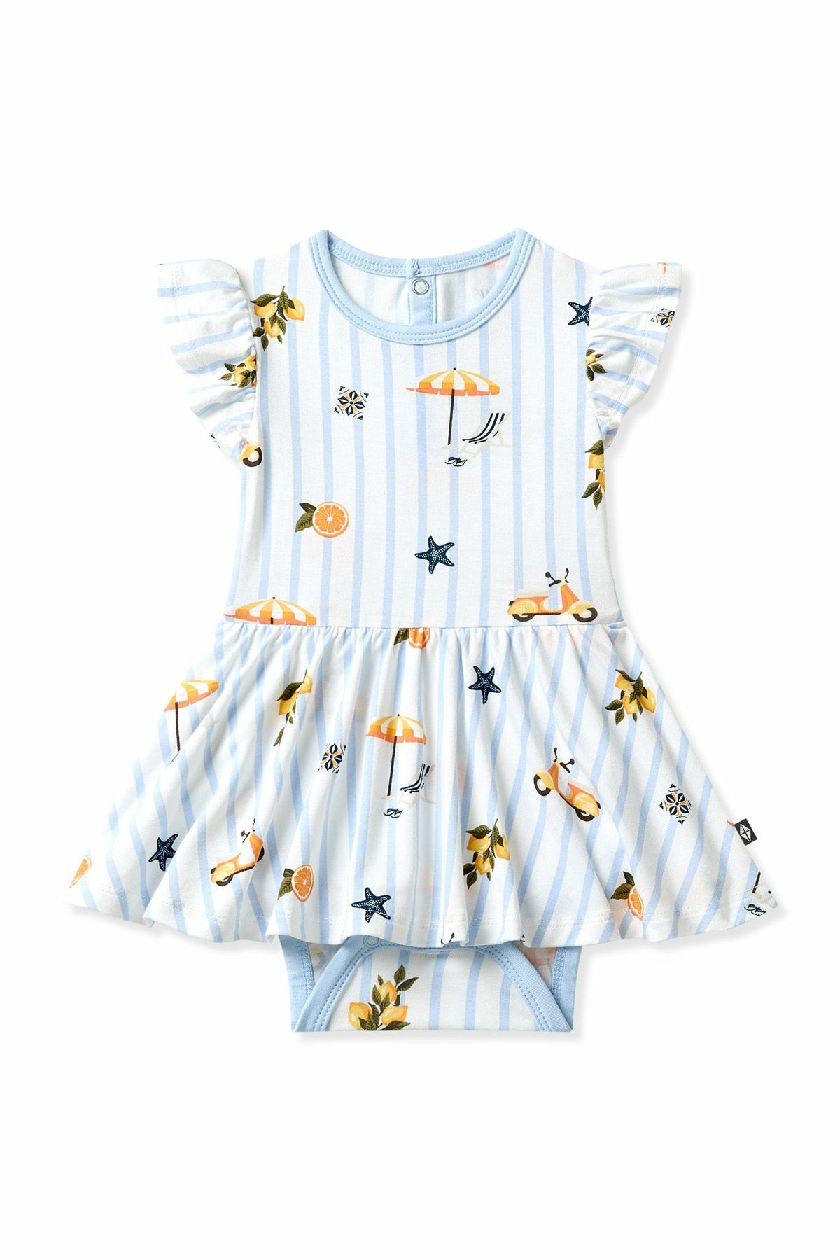 Kyte Baby Twirl Bodysuit Dress in Amalfi Coast