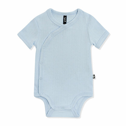 Kyte Baby Pointelle Kimono Bodysuit in Breeze