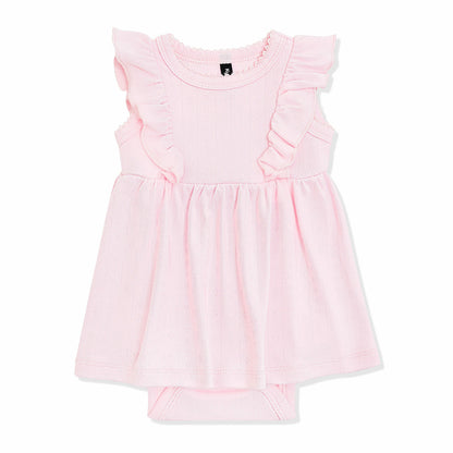 Kyte Baby Pointelle Bodysuit Dress in Sakura