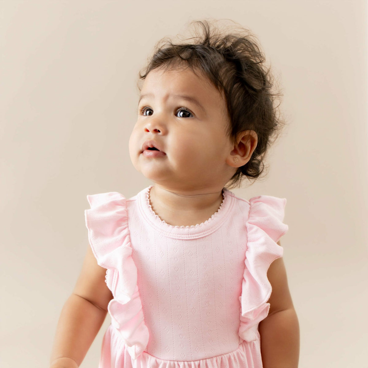 Kyte Baby Pointelle Bodysuit Dress in Sakura