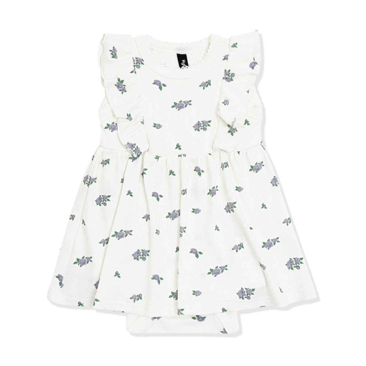 Kyte Baby Pointelle Bodysuit Dress in Spray Rose