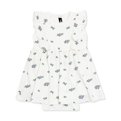 Kyte Baby Pointelle Bodysuit Dress in Spray Rose