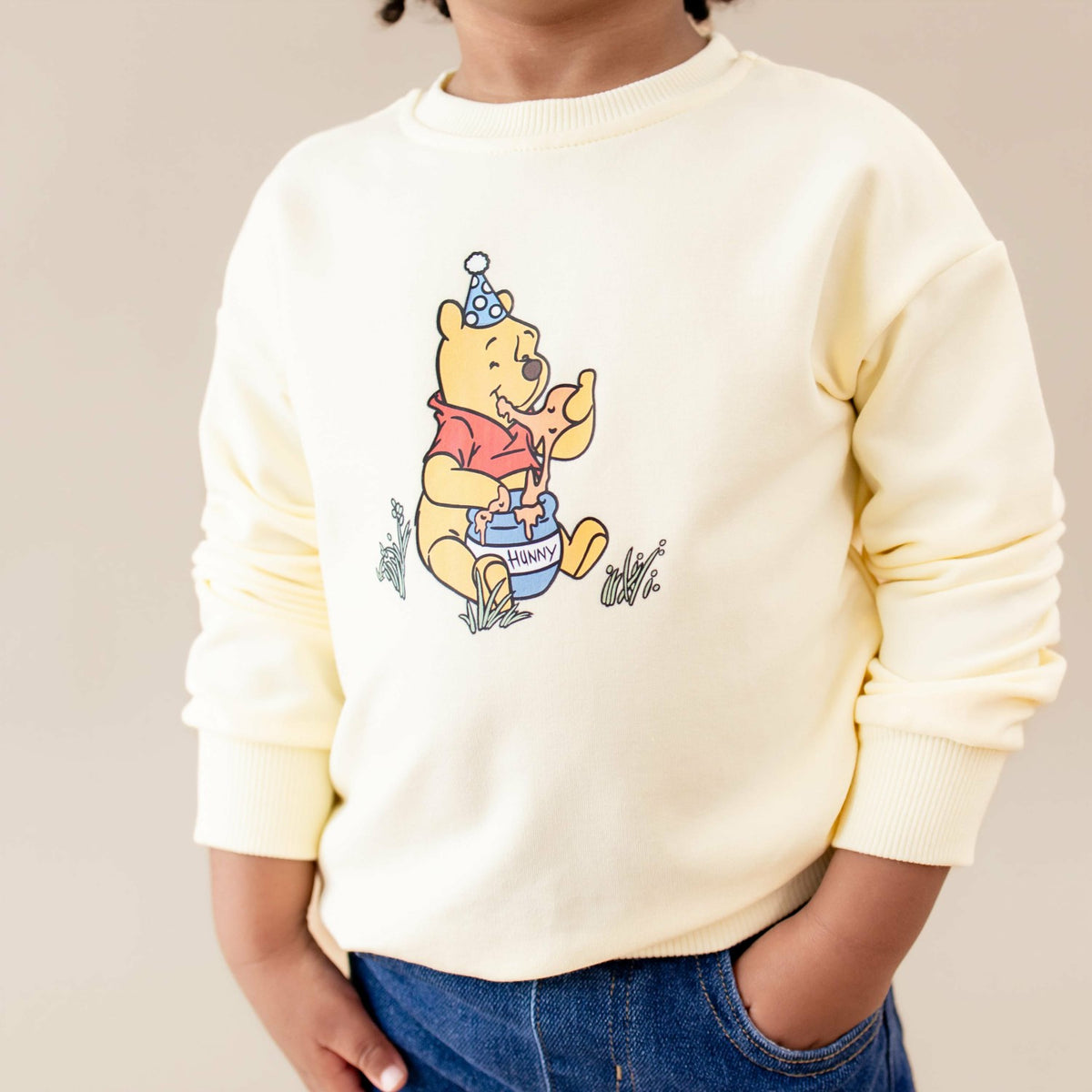 Kyte Baby Sweatshirt in Winnie the Pooh on Chamomile