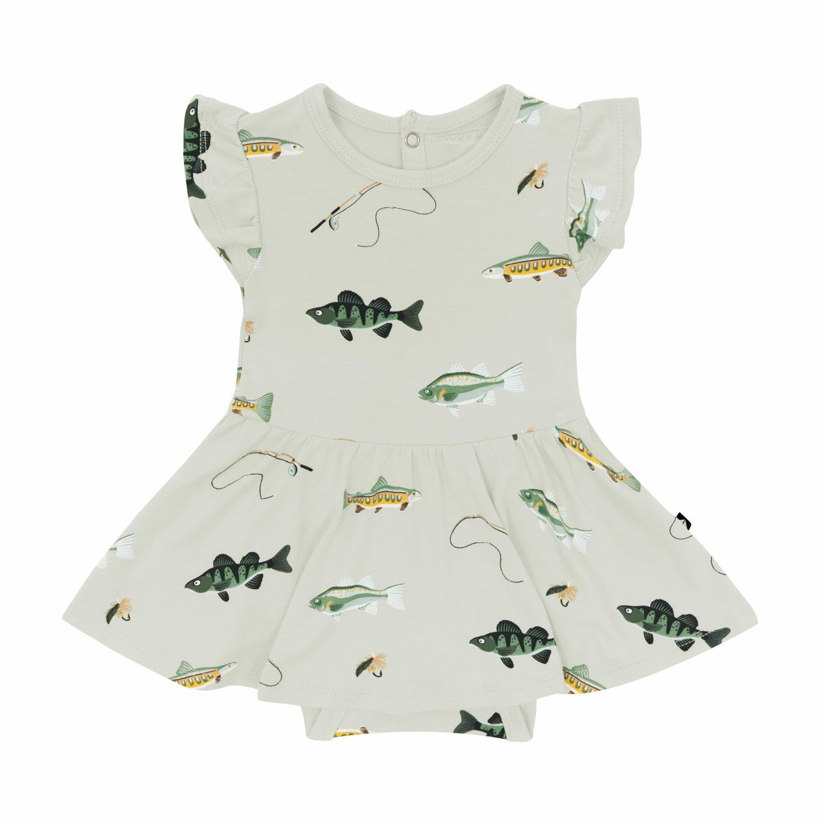 Kyte Baby Twirl Bodysuit Dress in Fishing