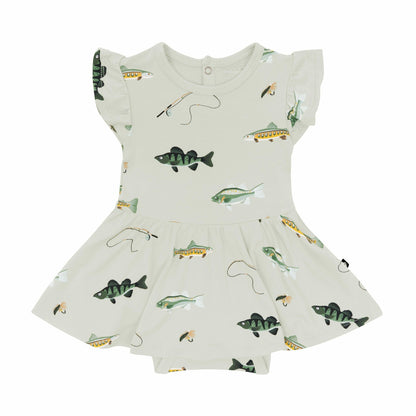 Kyte Baby Twirl Bodysuit Dress in Fishing